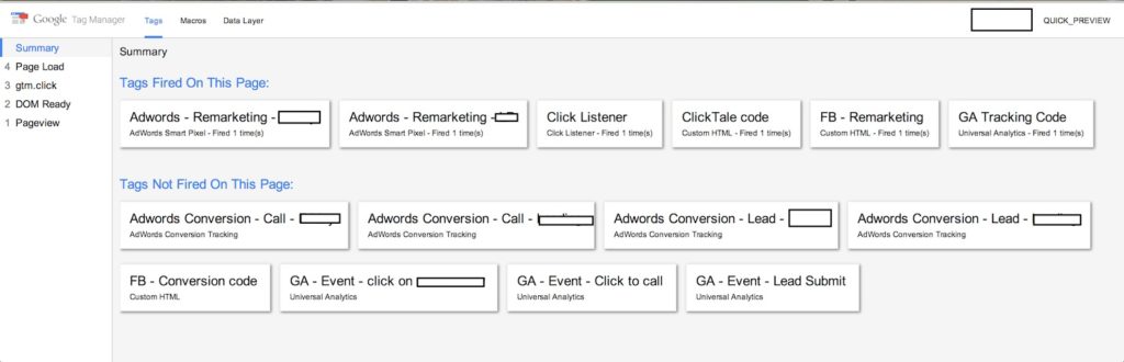 new google tag manager debugging interface