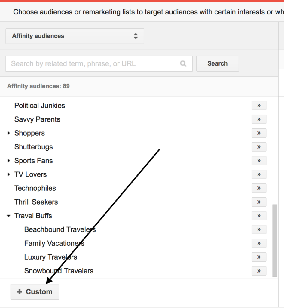 affinity audiences google adwords