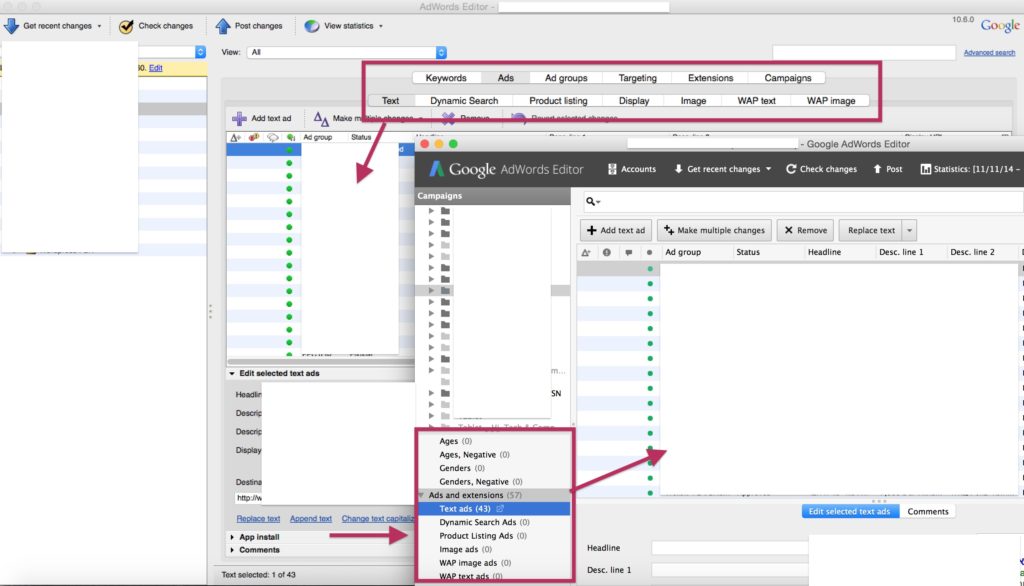 google adwords editor new VS old