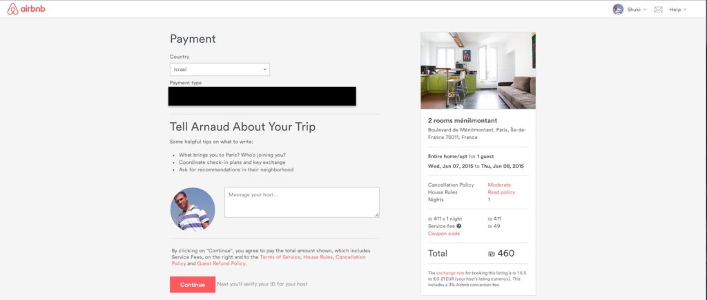 airbnb quick checkout