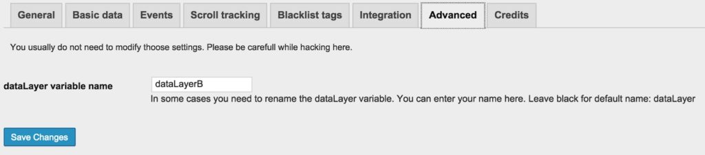 datalayer name change