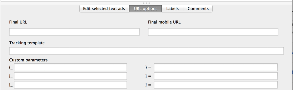 final url adwords editor