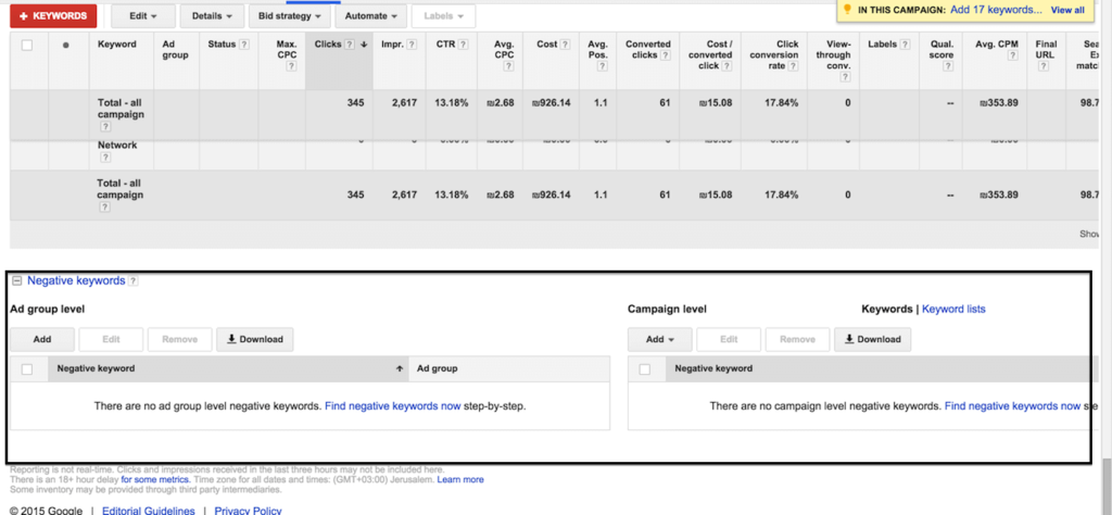 adwords negative keywords