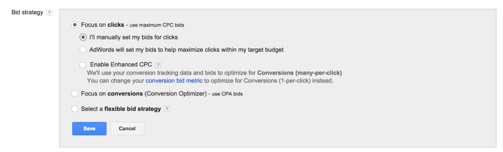 google adwords bidding strategies