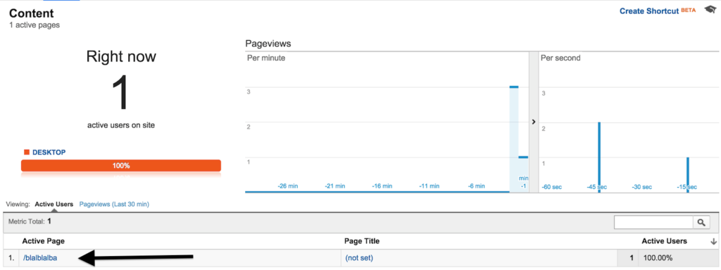 google analytics real time