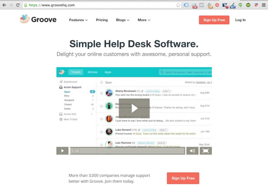 groove homepage conversion optimization