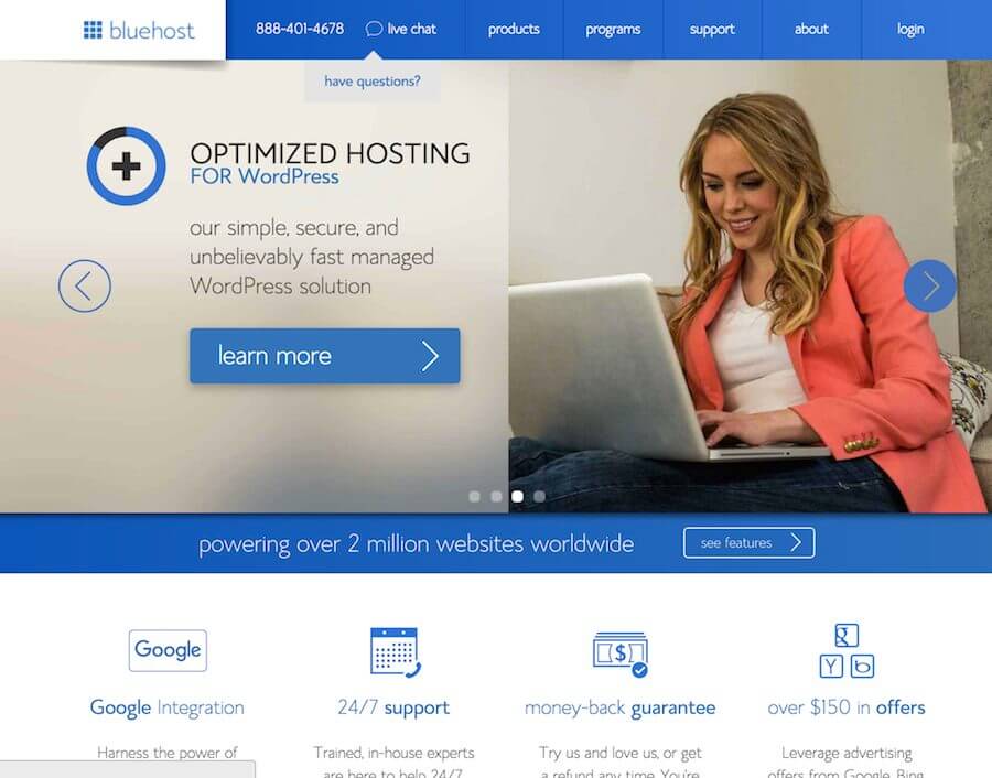 bluehost after